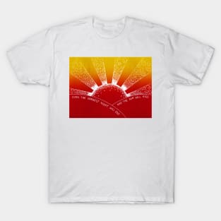 Positive Quote Sunrise Red and Orange Lino Print T-Shirt